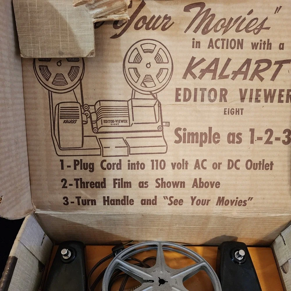 Vintage Kalart 8mm Film Movie Editor Viewer‎ Eight w Original Box 1960's. UNTEST